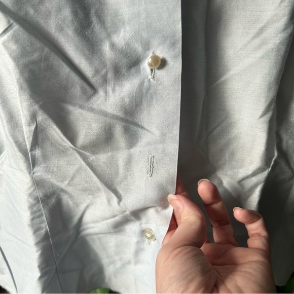 Vintage pale blue blouse with neck tie bow - Picture 8 of 15